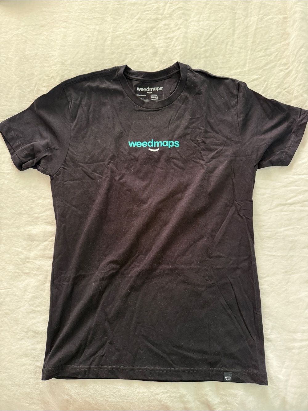 Weedmaps Black Logo Crew Neck T-Shirt